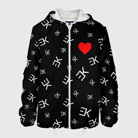 Мужская куртка 3D с принтом EGOR KREED - Heart в Новосибирске, ткань верха — 100% полиэстер, подклад — флис | прямой крой, подол и капюшон оформлены резинкой с фиксаторами, два кармана без застежек по бокам, один большой потайной карман на груди. Карман на груди застегивается на липучку | black | egor | hip | hop | inc | kreed | logo | pop | rap | star | team | алых | грехи | егор | знают | крид | лого | миллион | настроения | они | поп | роз | рэп | самая | символ | хип | холостяк | хоп | цвет | черный | что