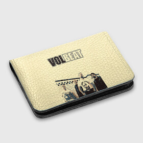 Картхолдер с принтом с принтом Volbeat  в Новосибирске, натуральная матовая кожа | размер 7,3 х 10 см; кардхолдер имеет 4 кармана для карт; | groove metal | hardcore | psychobilly | volbeat | волбит