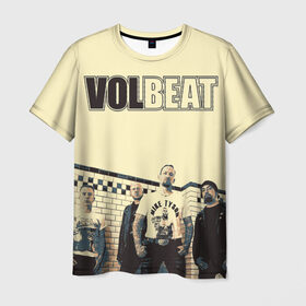 Мужская футболка 3D с принтом Volbeat в Новосибирске, 100% полиэфир | прямой крой, круглый вырез горловины, длина до линии бедер | groove metal | hardcore | psychobilly | volbeat | волбит