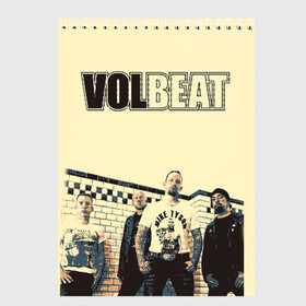 Скетчбук с принтом Volbeat в Новосибирске, 100% бумага
 | 48 листов, плотность листов — 100 г/м2, плотность картонной обложки — 250 г/м2. Листы скреплены сверху удобной пружинной спиралью | Тематика изображения на принте: groove metal | hardcore | psychobilly | volbeat | волбит