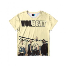 Детская футболка 3D с принтом Volbeat в Новосибирске, 100% гипоаллергенный полиэфир | прямой крой, круглый вырез горловины, длина до линии бедер, чуть спущенное плечо, ткань немного тянется | Тематика изображения на принте: groove metal | hardcore | psychobilly | volbeat | волбит