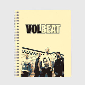 Тетрадь с принтом Volbeat в Новосибирске, 100% бумага | 48 листов, плотность листов — 60 г/м2, плотность картонной обложки — 250 г/м2. Листы скреплены сбоку удобной пружинной спиралью. Уголки страниц и обложки скругленные. Цвет линий — светло-серый
 | groove metal | hardcore | psychobilly | volbeat | волбит