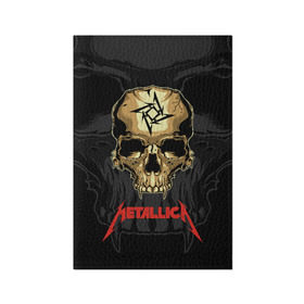 Обложка для паспорта матовая кожа с принтом Metallica в Новосибирске, натуральная матовая кожа | размер 19,3 х 13,7 см; прозрачные пластиковые крепления | american | james hetfield | kirk hammett | l | metal band | metallic | metallica | music | robot | rock | scales | sitting | skeleton | skull | throne | американская | джеймс хетфилд | кирк хэмметт | ларс ульрих | логотип | метал группа | металл