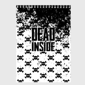 Скетчбук с принтом Dead Inside в Новосибирске, 100% бумага
 | 48 листов, плотность листов — 100 г/м2, плотность картонной обложки — 250 г/м2. Листы скреплены сверху удобной пружинной спиралью | dead | dota | inside | аниме | внутри | гуль | дэд | инсайд | мертвец | мертвый | токийский
