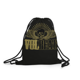 Рюкзак-мешок 3D с принтом Volbeat  в Новосибирске, 100% полиэстер | плотность ткани — 200 г/м2, размер — 35 х 45 см; лямки — толстые шнурки, застежка на шнуровке, без карманов и подкладки | groove metal | hardcore | psychobilly | volbeat | волбит