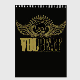 Скетчбук с принтом Volbeat в Новосибирске, 100% бумага
 | 48 листов, плотность листов — 100 г/м2, плотность картонной обложки — 250 г/м2. Листы скреплены сверху удобной пружинной спиралью | groove metal | hardcore | psychobilly | volbeat | волбит