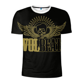 Мужская футболка 3D спортивная с принтом Volbeat в Новосибирске, 100% полиэстер с улучшенными характеристиками | приталенный силуэт, круглая горловина, широкие плечи, сужается к линии бедра | groove metal | hardcore | psychobilly | volbeat | волбит