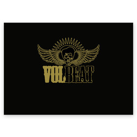 Поздравительная открытка с принтом Volbeat  в Новосибирске, 100% бумага | плотность бумаги 280 г/м2, матовая, на обратной стороне линовка и место для марки
 | groove metal | hardcore | psychobilly | volbeat | волбит
