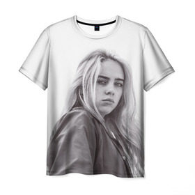 Мужская футболка 3D с принтом BILLIE EILISH в Новосибирске, 100% полиэфир | прямой крой, круглый вырез горловины, длина до линии бедер | ayelish | bad guy | bellyache | bilie eilish | bilie elish | billie | billie eilish | eilish | electronic | elish | music | били айлиш | билли айлиш | эйлиш | элиш