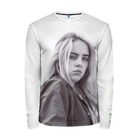 Мужской лонгслив 3D с принтом BILLIE EILISH в Новосибирске, 100% полиэстер | длинные рукава, круглый вырез горловины, полуприлегающий силуэт | ayelish | bad guy | bellyache | bilie eilish | bilie elish | billie | billie eilish | eilish | electronic | elish | music | били айлиш | билли айлиш | эйлиш | элиш