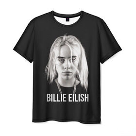 Мужская футболка 3D с принтом BILLIE EILISH в Новосибирске, 100% полиэфир | прямой крой, круглый вырез горловины, длина до линии бедер | ayelish | bad guy | bellyache | bilie eilish | bilie elish | billie | billie eilish | eilish | electronic | elish | music | били айлиш | билли айлиш | эйлиш | элиш