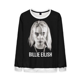 Мужской свитшот 3D с принтом BILLIE EILISH в Новосибирске, 100% полиэстер с мягким внутренним слоем | круглый вырез горловины, мягкая резинка на манжетах и поясе, свободная посадка по фигуре | ayelish | bad guy | bellyache | bilie eilish | bilie elish | billie | billie eilish | eilish | electronic | elish | music | били айлиш | билли айлиш | эйлиш | элиш