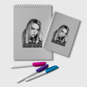 Блокнот с принтом BILLIE EILISH в Новосибирске, 100% бумага | 48 листов, плотность листов — 60 г/м2, плотность картонной обложки — 250 г/м2. Листы скреплены удобной пружинной спиралью. Цвет линий — светло-серый
 | ayelish | bad guy | bellyache | bilie eilish | bilie elish | billie | billie eilish | eilish | electronic | elish | music | били айлиш | билли айлиш | эйлиш | элиш