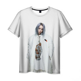 Мужская футболка 3D с принтом BILLIE EILISH в Новосибирске, 100% полиэфир | прямой крой, круглый вырез горловины, длина до линии бедер | ayelish | bad guy | bellyache | bilie eilish | bilie elish | billie | billie eilish | eilish | electronic | elish | music | били айлиш | билли айлиш | эйлиш | элиш