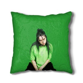 Подушка 3D с принтом BILLIE EILISH в Новосибирске, наволочка – 100% полиэстер, наполнитель – холлофайбер (легкий наполнитель, не вызывает аллергию). | состоит из подушки и наволочки. Наволочка на молнии, легко снимается для стирки | ayelish | bad guy | bellyache | bilie eilish | bilie elish | billie | billie eilish | eilish | electronic | elish | music | били айлиш | билли айлиш | эйлиш | элиш