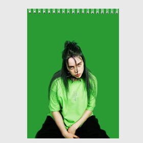 Скетчбук с принтом BILLIE EILISH в Новосибирске, 100% бумага
 | 48 листов, плотность листов — 100 г/м2, плотность картонной обложки — 250 г/м2. Листы скреплены сверху удобной пружинной спиралью | ayelish | bad guy | bellyache | bilie eilish | bilie elish | billie | billie eilish | eilish | electronic | elish | music | били айлиш | билли айлиш | эйлиш | элиш