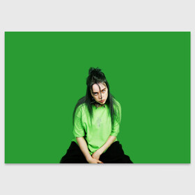 Поздравительная открытка с принтом BILLIE EILISH в Новосибирске, 100% бумага | плотность бумаги 280 г/м2, матовая, на обратной стороне линовка и место для марки
 | ayelish | bad guy | bellyache | bilie eilish | bilie elish | billie | billie eilish | eilish | electronic | elish | music | били айлиш | билли айлиш | эйлиш | элиш