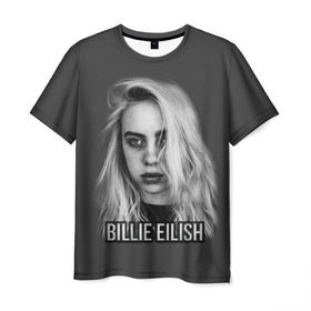 Мужская футболка 3D с принтом BILLIE EILISH в Новосибирске, 100% полиэфир | прямой крой, круглый вырез горловины, длина до линии бедер | ayelish | bad guy | bellyache | bilie eilish | bilie elish | billie | billie eilish | eilish | electronic | elish | music | били айлиш | билли айлиш | эйлиш | элиш