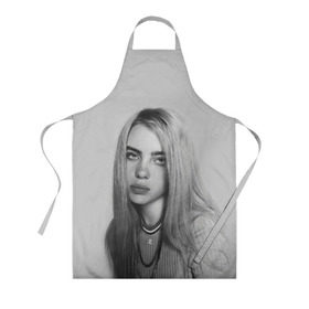 Фартук 3D с принтом BILLIE EILISH в Новосибирске, 100% полиэстер | общий размер — 65 х 85 см, ширина нагрудника — 26 см, горловина — 53 см, длина завязок — 54 см, общий обхват в поясе — 173 см. Принт на завязках и на горловине наносится с двух сторон, на основной части фартука — только с внешней стороны | ayelish | bad guy | bellyache | bilie eilish | bilie elish | billie | billie eilish | eilish | electronic | elish | music | били айлиш | билли айлиш | эйлиш | элиш