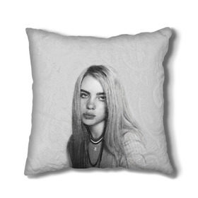 Подушка 3D с принтом BILLIE EILISH в Новосибирске, наволочка – 100% полиэстер, наполнитель – холлофайбер (легкий наполнитель, не вызывает аллергию). | состоит из подушки и наволочки. Наволочка на молнии, легко снимается для стирки | ayelish | bad guy | bellyache | bilie eilish | bilie elish | billie | billie eilish | eilish | electronic | elish | music | били айлиш | билли айлиш | эйлиш | элиш