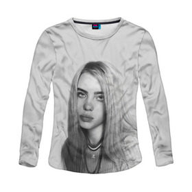 Женский лонгслив 3D с принтом BILLIE EILISH в Новосибирске, 100% полиэстер | длинные рукава, круглый вырез горловины, полуприлегающий силуэт | ayelish | bad guy | bellyache | bilie eilish | bilie elish | billie | billie eilish | eilish | electronic | elish | music | били айлиш | билли айлиш | эйлиш | элиш