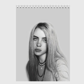 Скетчбук с принтом BILLIE EILISH в Новосибирске, 100% бумага
 | 48 листов, плотность листов — 100 г/м2, плотность картонной обложки — 250 г/м2. Листы скреплены сверху удобной пружинной спиралью | ayelish | bad guy | bellyache | bilie eilish | bilie elish | billie | billie eilish | eilish | electronic | elish | music | били айлиш | билли айлиш | эйлиш | элиш