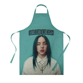 Фартук 3D с принтом BILLIE EILISH в Новосибирске, 100% полиэстер | общий размер — 65 х 85 см, ширина нагрудника — 26 см, горловина — 53 см, длина завязок — 54 см, общий обхват в поясе — 173 см. Принт на завязках и на горловине наносится с двух сторон, на основной части фартука — только с внешней стороны | ayelish | bad guy | bellyache | bilie eilish | bilie elish | billie | billie eilish | eilish | electronic | elish | music | били айлиш | билли айлиш | эйлиш | элиш