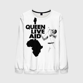 Мужской свитшот 3D с принтом Queen LIVE AID в Новосибирске, 100% полиэстер с мягким внутренним слоем | круглый вырез горловины, мягкая резинка на манжетах и поясе, свободная посадка по фигуре | Тематика изображения на принте: bohemian | brian | freddie | john | mercury | must go on | queen | rhapsody | roger | taylor | the miracle | the show | богемская | рапсодия | роджер тейлор | фредди меркьюри