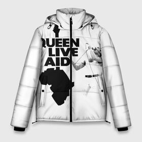 Мужская зимняя куртка 3D с принтом Queen LIVE AID в Новосибирске, верх — 100% полиэстер; подкладка — 100% полиэстер; утеплитель — 100% полиэстер | длина ниже бедра, свободный силуэт Оверсайз. Есть воротник-стойка, отстегивающийся капюшон и ветрозащитная планка. 

Боковые карманы с листочкой на кнопках и внутренний карман на молнии. | Тематика изображения на принте: bohemian | brian | freddie | john | mercury | must go on | queen | rhapsody | roger | taylor | the miracle | the show | богемская | рапсодия | роджер тейлор | фредди меркьюри