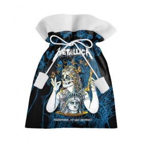 Подарочный 3D мешок с принтом Metallica в Новосибирске, 100% полиэстер | Размер: 29*39 см | american | bone | butterflies | death | fly | girl | head | james hetfield | kirk hammett | metal band | metallica | music | plate | rock | skull | statue of liberty | американская | бабочки | голова | девушка | держит | кость | кушает | летают | металлик
