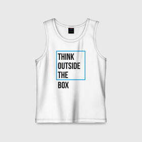 Детская майка хлопок с принтом Think outside the box в Новосибирске,  |  | Тематика изображения на принте: 