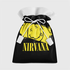 Подарочный 3D мешок с принтом Nirvana в Новосибирске, 100% полиэстер | Размер: 29*39 см | Тематика изображения на принте: bleach | blew | cobain | dave | geffen | hormoaning | in utero | incesticide | krist | kurt | nevermind | nirvana | novoselic | rock | vevo | геффен | курт кобейн | нирвана | рок