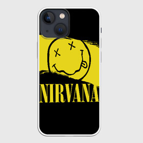 Чехол для iPhone 13 mini с принтом Nirvana в Новосибирске,  |  | bleach | blew | cobain | dave | geffen | hormoaning | in utero | incesticide | krist | kurt | nevermind | nirvana | novoselic | rock | vevo | геффен | курт кобейн | нирвана | рок