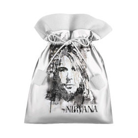 Подарочный 3D мешок с принтом Kurt Cobain в Новосибирске, 100% полиэстер | Размер: 29*39 см | Тематика изображения на принте: bleach | blew | cobain | dave | geffen | hormoaning | in utero | incesticide | krist | kurt | nevermind | nirvana | novoselic | rock | vevo | геффен | курт кобейн | нирвана | рок