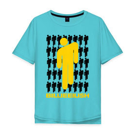 Мужская футболка хлопок Oversize с принтом BILLIE EILISH в Новосибирске, 100% хлопок | свободный крой, круглый ворот, “спинка” длиннее передней части | be | billie | billie eilish | blohsh | ghoul | билли | билли айлиш | биляш