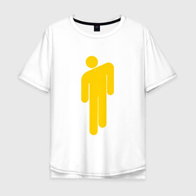 Мужская футболка хлопок Oversize с принтом BILLIE EILISH в Новосибирске, 100% хлопок | свободный крой, круглый ворот, “спинка” длиннее передней части | be | billie | billie eilish | билли | билли айлиш