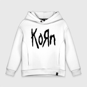 Детское худи Oversize хлопок с принтом KORN в Новосибирске, френч-терри — 70% хлопок, 30% полиэстер. Мягкий теплый начес внутри —100% хлопок | боковые карманы, эластичные манжеты и нижняя кромка, капюшон на магнитной кнопке | korn | корн | коян