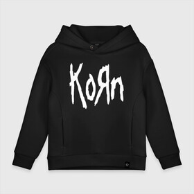 Детское худи Oversize хлопок с принтом KORN в Новосибирске, френч-терри — 70% хлопок, 30% полиэстер. Мягкий теплый начес внутри —100% хлопок | боковые карманы, эластичные манжеты и нижняя кромка, капюшон на магнитной кнопке | korn | корн | коян