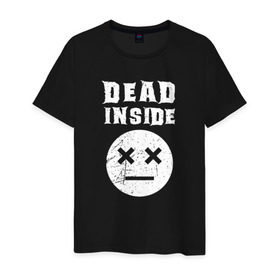 Мужская футболка хлопок с принтом Dead inside в Новосибирске, 100% хлопок | прямой крой, круглый вырез горловины, длина до линии бедер, слегка спущенное плечо. | dead inside | dont open | гуль | дед инсайт | дединсайт | дэд инсайт | дэдинсайт | интроверт | кен канеки | мертв внутри | мертвый внутри