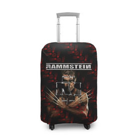 Чехол для чемодана 3D с принтом Rammstein (Росомаха) в Новосибирске, 86% полиэфир, 14% спандекс | двустороннее нанесение принта, прорези для ручек и колес | rammstein