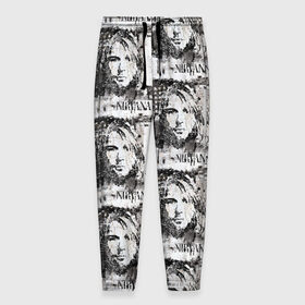 Мужские брюки 3D с принтом Kurt Cobain в Новосибирске, 100% полиэстер | манжеты по низу, эластичный пояс регулируется шнурком, по бокам два кармана без застежек, внутренняя часть кармана из мелкой сетки | Тематика изображения на принте: 