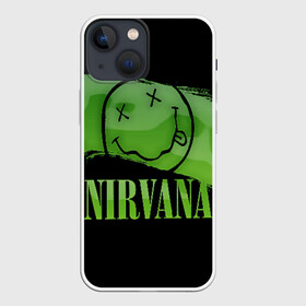 Чехол для iPhone 13 mini с принтом Nirvana в Новосибирске,  |  | bleach | blew | cobain | dave | geffen | hormoaning | in utero | incesticide | krist | kurt | nevermind | nirvana | novoselic | rock | vevo | геффен | курт кобейн | нирвана | рок