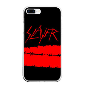 Чехол для iPhone 7Plus/8 Plus матовый с принтом SLAYER (7) в Новосибирске, Силикон | Область печати: задняя сторона чехла, без боковых панелей | metal | music | rock | slayer | метал | музыка | рок