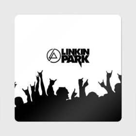 Магнит виниловый Квадрат с принтом LINKIN PARK | ЛИНКИН ПАРК в Новосибирске, полимерный материал с магнитным слоем | размер 9*9 см, закругленные углы | chester bennington | linkin park | mike shinoda | линкин парк