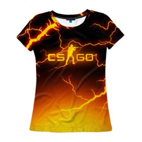 Женская футболка 3D с принтом CS GO FIRE STORM в Новосибирске, 100% полиэфир ( синтетическое хлопкоподобное полотно) | прямой крой, круглый вырез горловины, длина до линии бедер | astralis | awp | counter strike | cs go | cs go global offensive | faze clan | fire | flame | hyper beast | team liquid | астралис | тим ликвид | фейз клан | хайпер бист