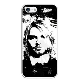 Чехол для iPhone 5/5S матовый с принтом Kurt Cobain в Новосибирске, Силикон | Область печати: задняя сторона чехла, без боковых панелей | bleach | blew | cobain | dave | geffen | hormoaning | in utero | incesticide | krist | kurt | nevermind | nirvana | novoselic | rock | vevo | геффен | курт кобейн | нирвана | рок