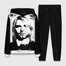 Женский костюм 3D (с толстовкой) с принтом Kurt Cobain в Новосибирске,  |  | bleach | blew | cobain | dave | geffen | hormoaning | in utero | incesticide | krist | kurt | nevermind | nirvana | novoselic | rock | vevo | геффен | курт кобейн | нирвана | рок