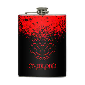 Фляга с принтом Overlord. в Новосибирске, металлический корпус | емкость 0,22 л, размер 125 х 94 мм. Виниловая наклейка запечатывается полностью | Тематика изображения на принте: overlord | аниме | гранж | лого | логотип | оверлорд | сериал | текстура