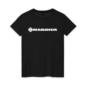 Женская футболка хлопок с принтом RAMMSTEIN (НА СПИНЕ) в Новосибирске, 100% хлопок | прямой крой, круглый вырез горловины, длина до линии бедер, слегка спущенное плечо | rammstein | рамштайн