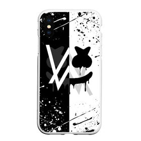 Чехол для iPhone XS Max матовый с принтом ALAN WALKER x MARSHMELLO в Новосибирске, Силикон | Область печати: задняя сторона чехла, без боковых панелей | alan walker | aw | electro | electro music | marshmello | music | алан уокер | маршмелло | музыка | музыкант | электро | электронная музыка